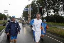 Stuifzand met Olympische fakkel