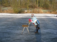 Scholen schaatsen ijsbaan