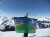 Vlag van Biddinghuizen naar top van de Alpen