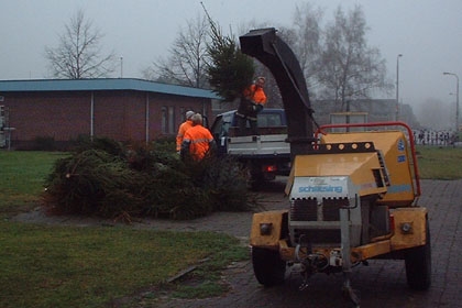 Versnipperen kerstbomen