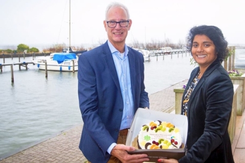 Flevostrand ontvangst felicitaties van wethouder